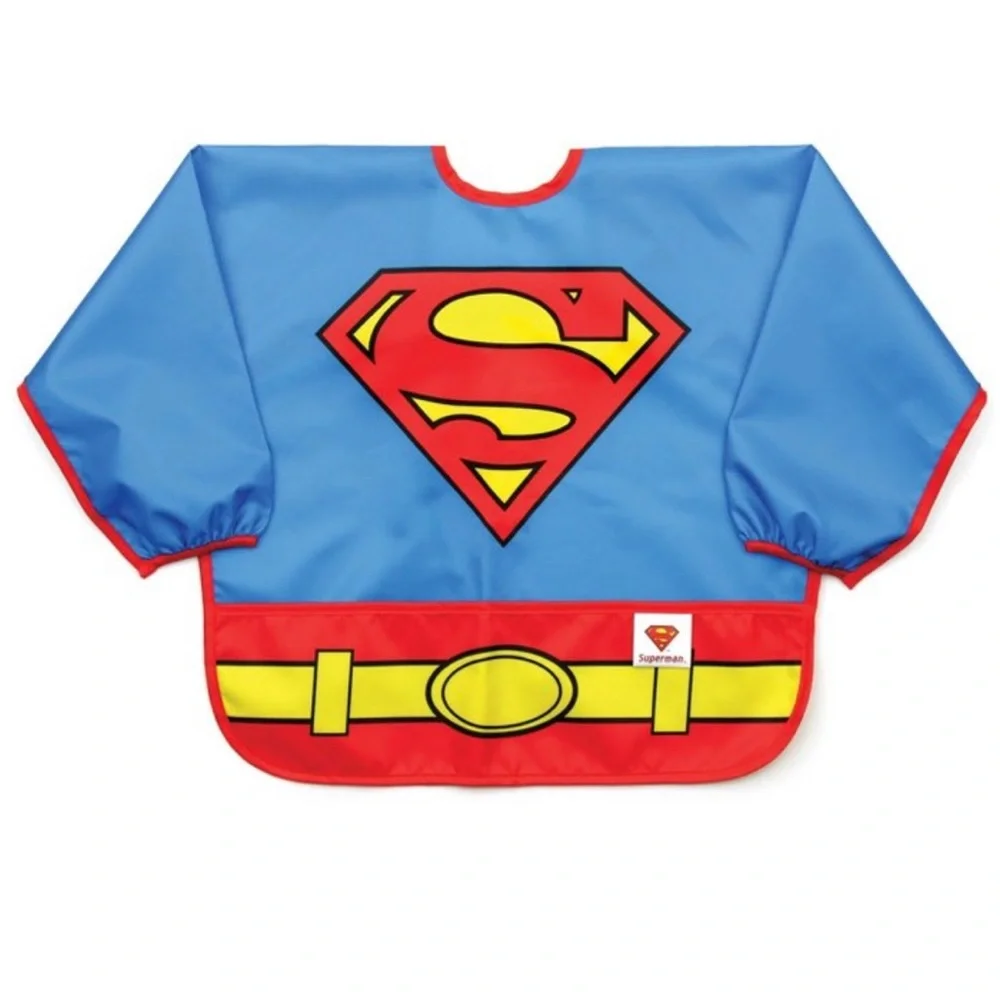 Bumpkins Bib - Superman DC Comics Costume Long Sleeved Blue Red